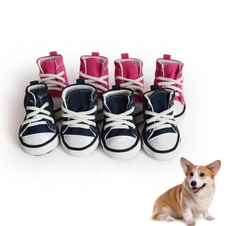 4PCS/Set Outdoor Pet Dog Canvas Shoes