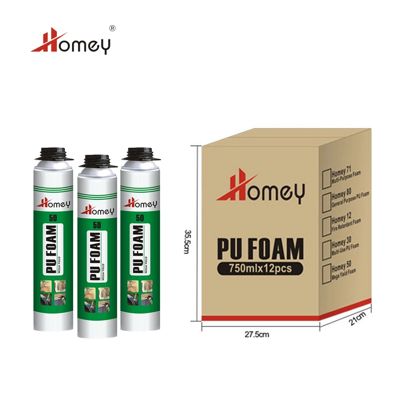 Espuma PU de Spray Adhesives Homey 50 expansível de 750 ml