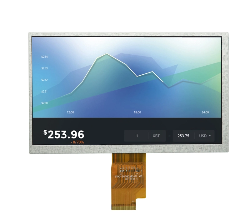 7 Inch 800X480 High Brightness TFT LCD Screen ODM