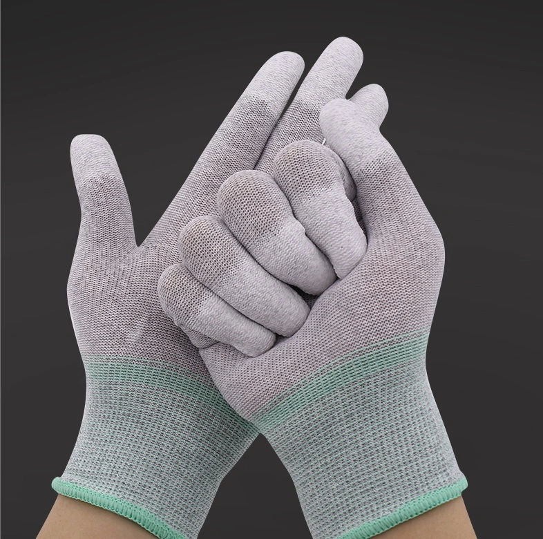 Leenol -1588005f-N Disposable Type Polyester Fingers and Palm Coating Worker Gloves