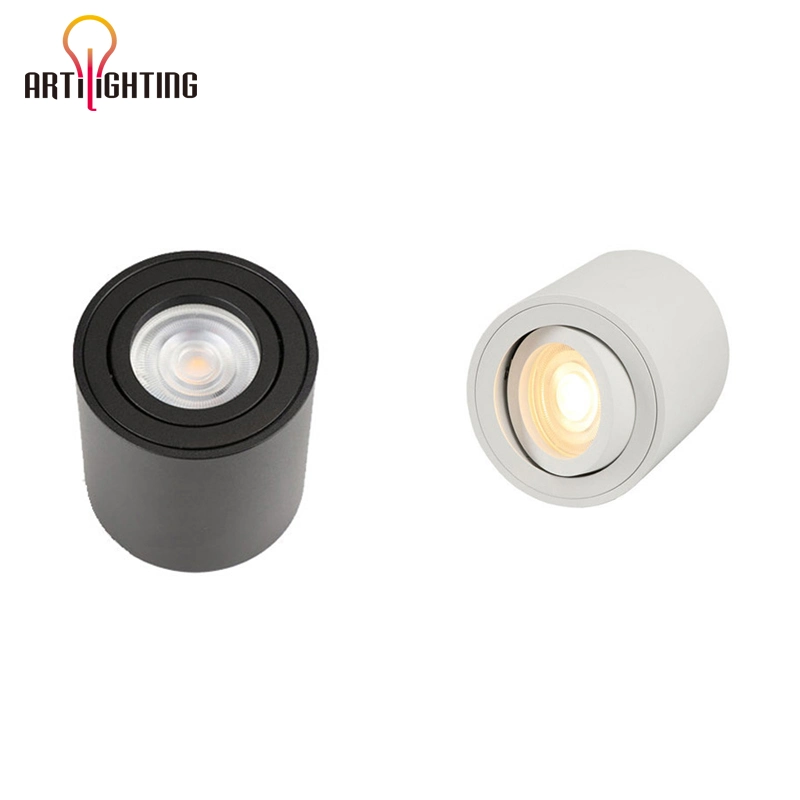 Mini Super Bright Anti-Glare Round Ceiling Surface Mounted Cylinder LED Downlight COB Spotlights with Retrofit Light Bulb GU10