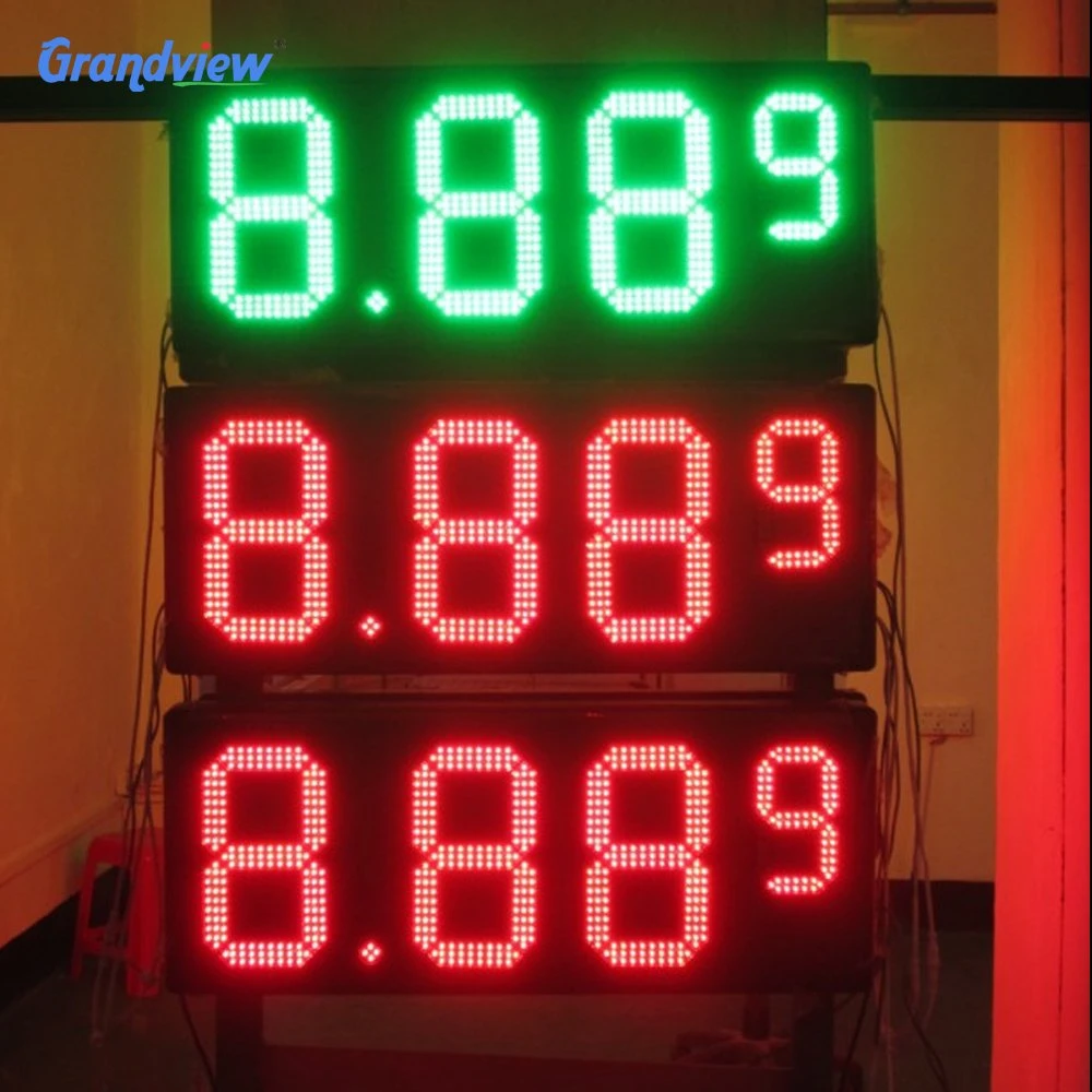 Wireless Control RF Remote Gas Station Electronic LED Price Sign Display Board with Waterproof Case