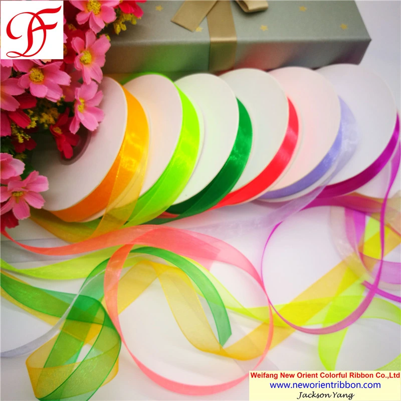 Paper Flange Packing Nylon Sheer Organza Ribbon for Wedding/Accessories/Wrapping/Gift/Bows/Packing/Christmas Decoration