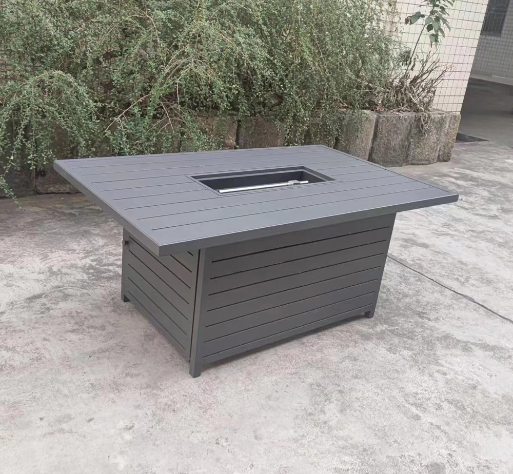 Muebles de jardín terraza barbacoa al aire libre de aluminio Mesa Firepit