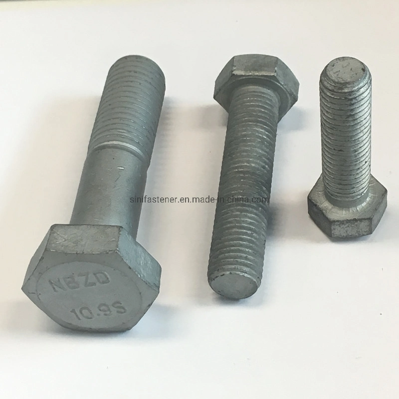 China Fastener Carbon Steel Zinc Plated Hex Bolt Grade8.8 DIN933 Full Thread M6X50mm