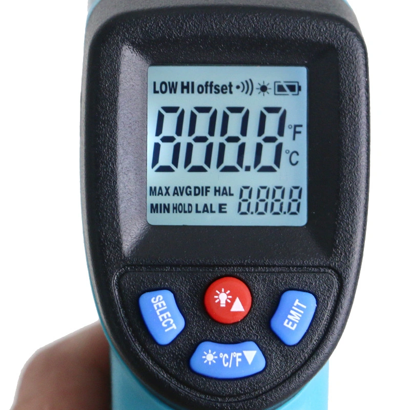 Infrared Laser Thermometer with Backlight Display for Industrial Use GM550