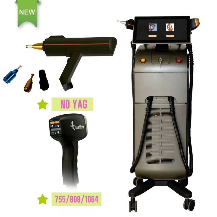 Km 2 in 1 Diode Laser Hair Removal Device YAG Laser Carbon Peeling Skin Tightening Equipment