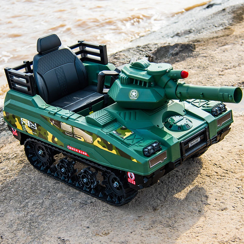 The New Tank Children's Electric Car Can Sit on The Human Toy Car Track Reversing off-Road Baby Electric Car