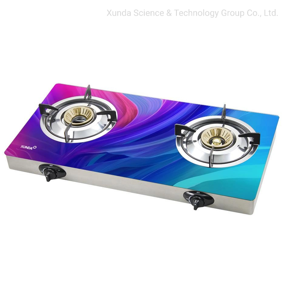 La Mesa Xunda quemadores de gas Torbellino Tornado 3D de la llama de la Mesa de vidrio pintura Cocina de gas