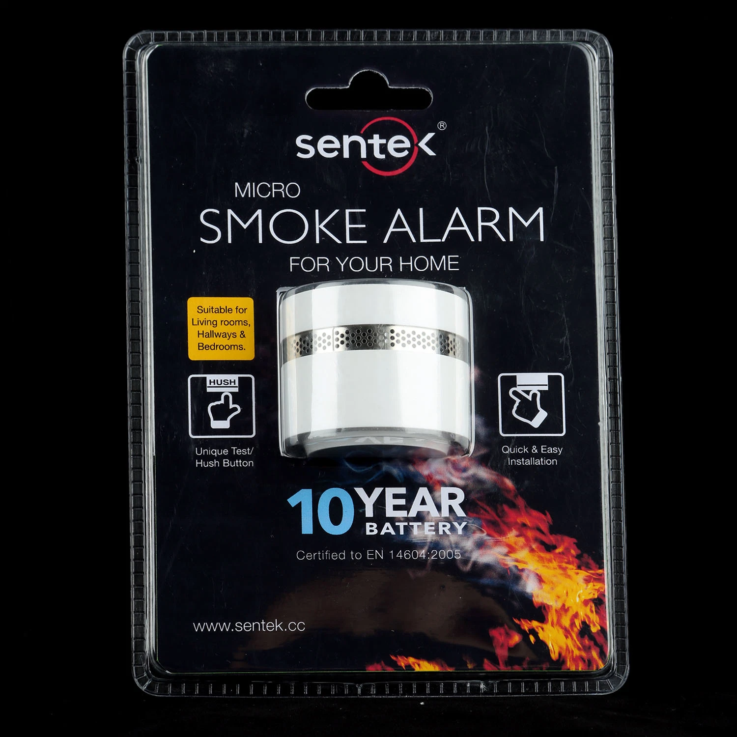 10-Year Battery Standalone Photoelectronic Fire Smoke Detector Alarm