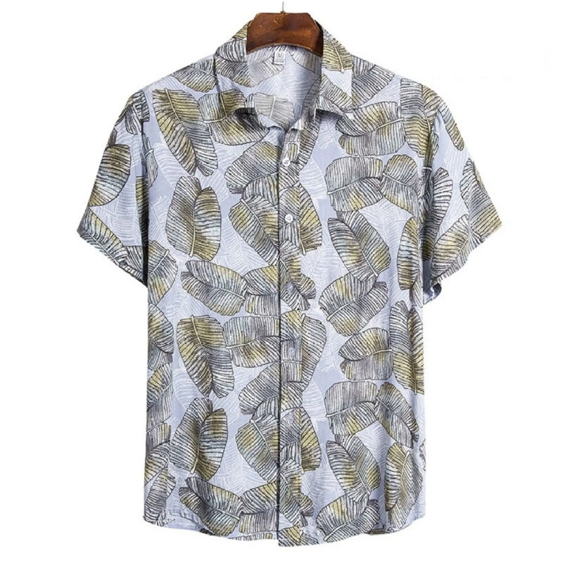Summer Printed Polo Shirt Short Sleeve Buttons Down Collared Esg16447