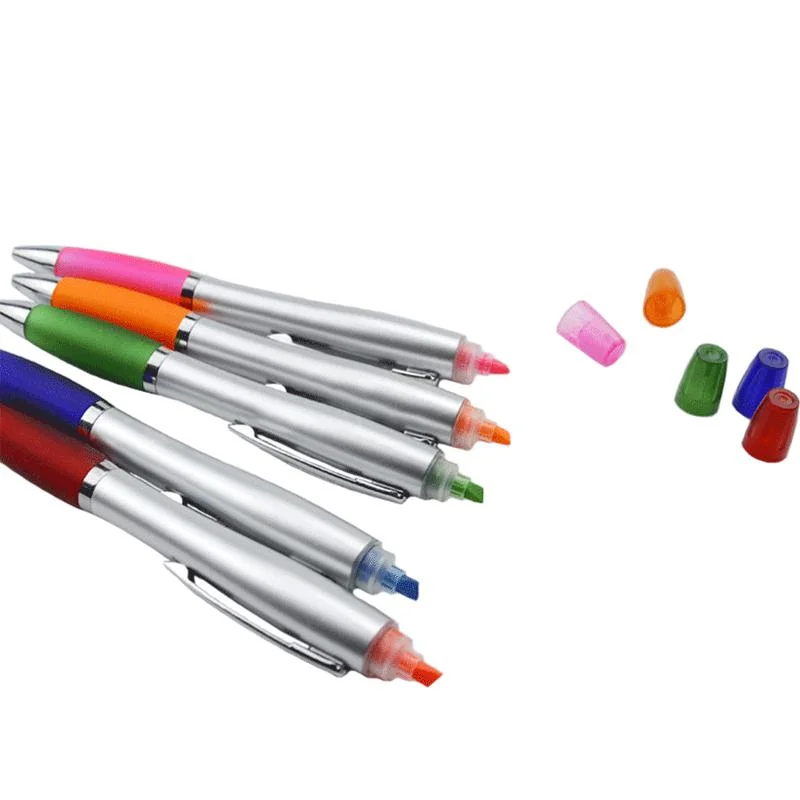 Promotional 2 in 1 Multifunction Plastic Ball Pen with Highlighter