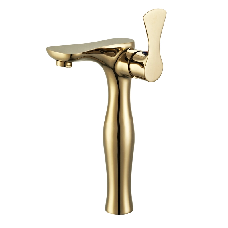 Single Lever Golden Finish Bath Shower Faucet Mixer for Bathroom