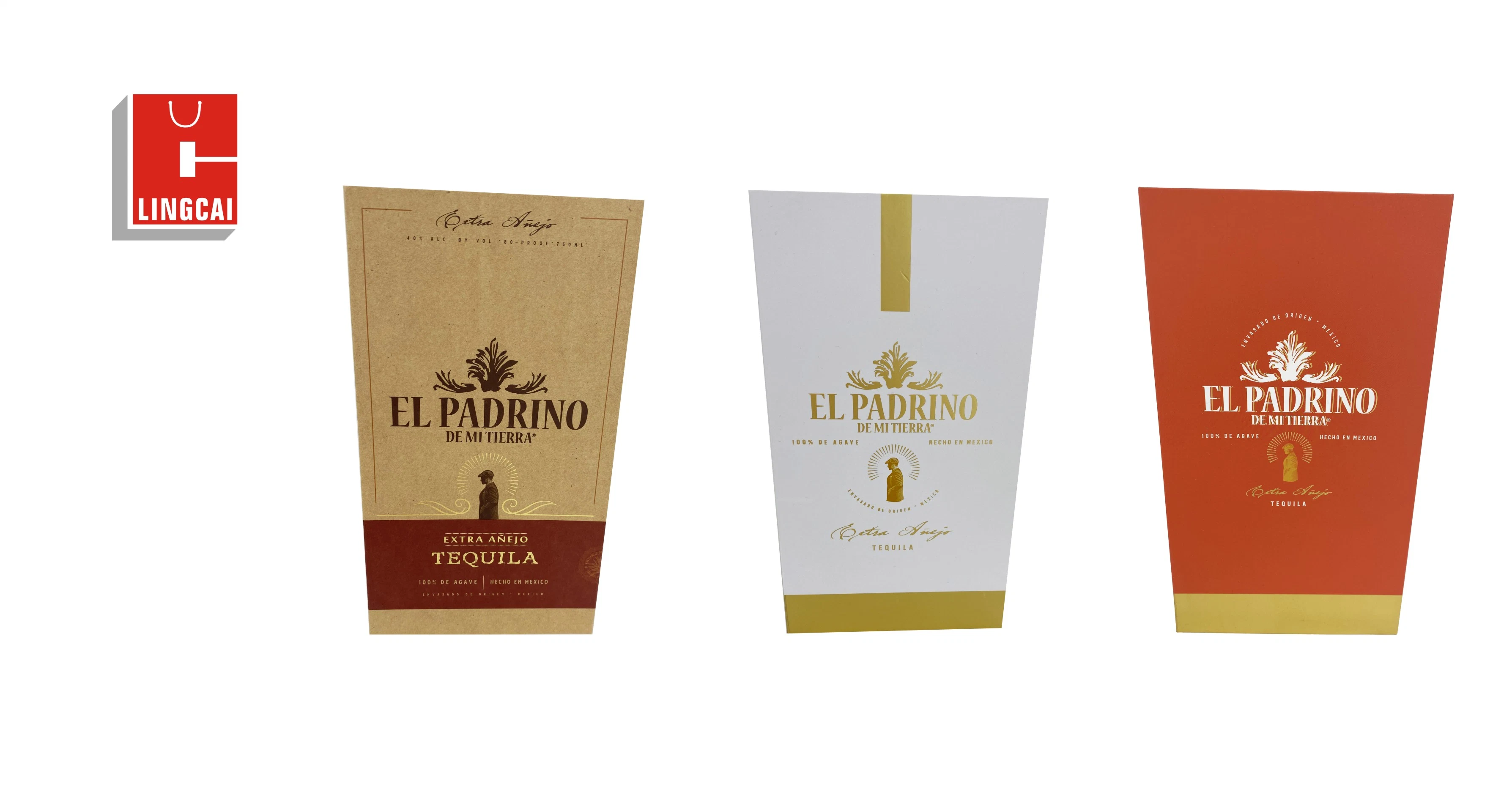 Custom Logo Corrugated Single Bottle Brandy Vodka Brandy papel de vino Caja