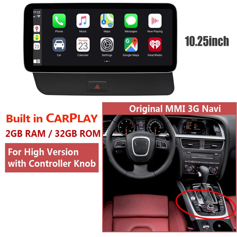 CarPlay de navegação GPS para carro Android Silverstrong para Audi Q5 2009 -2016