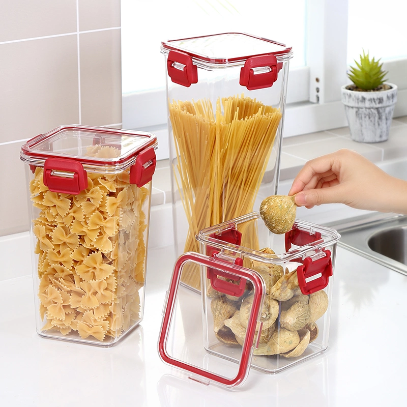 3 Pack Vacuum Food Fresh Storage Box with Lock Cover BPA Free Leak Proof Clear Plastic Airtight Food Container