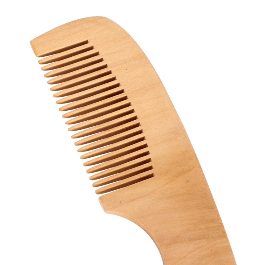 Custom Logo Wide Tooth Wooden Hair Comb with Engrave Logo