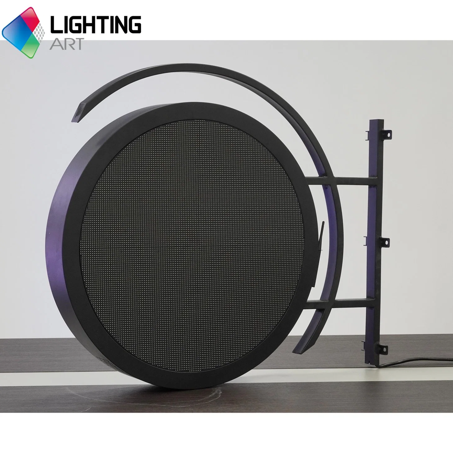 Usine Prix de gros extérieur rond logo LED signe forme ovale Écran double latéral LED écran d'affichage publicitaire vidéo