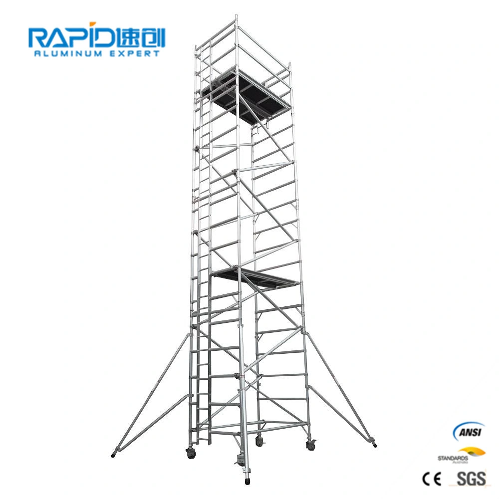 La construcción de la torre móvil ANSI de aluminio sistema conjunto de medidas de Marco Tablón andamio