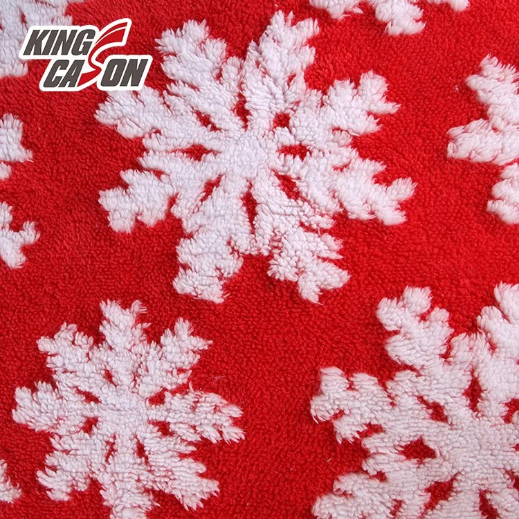 Kingcason Polyester Jacquard gestrickt 3D Schneeflocke Weihnachten Sherpa Stoff für Decken