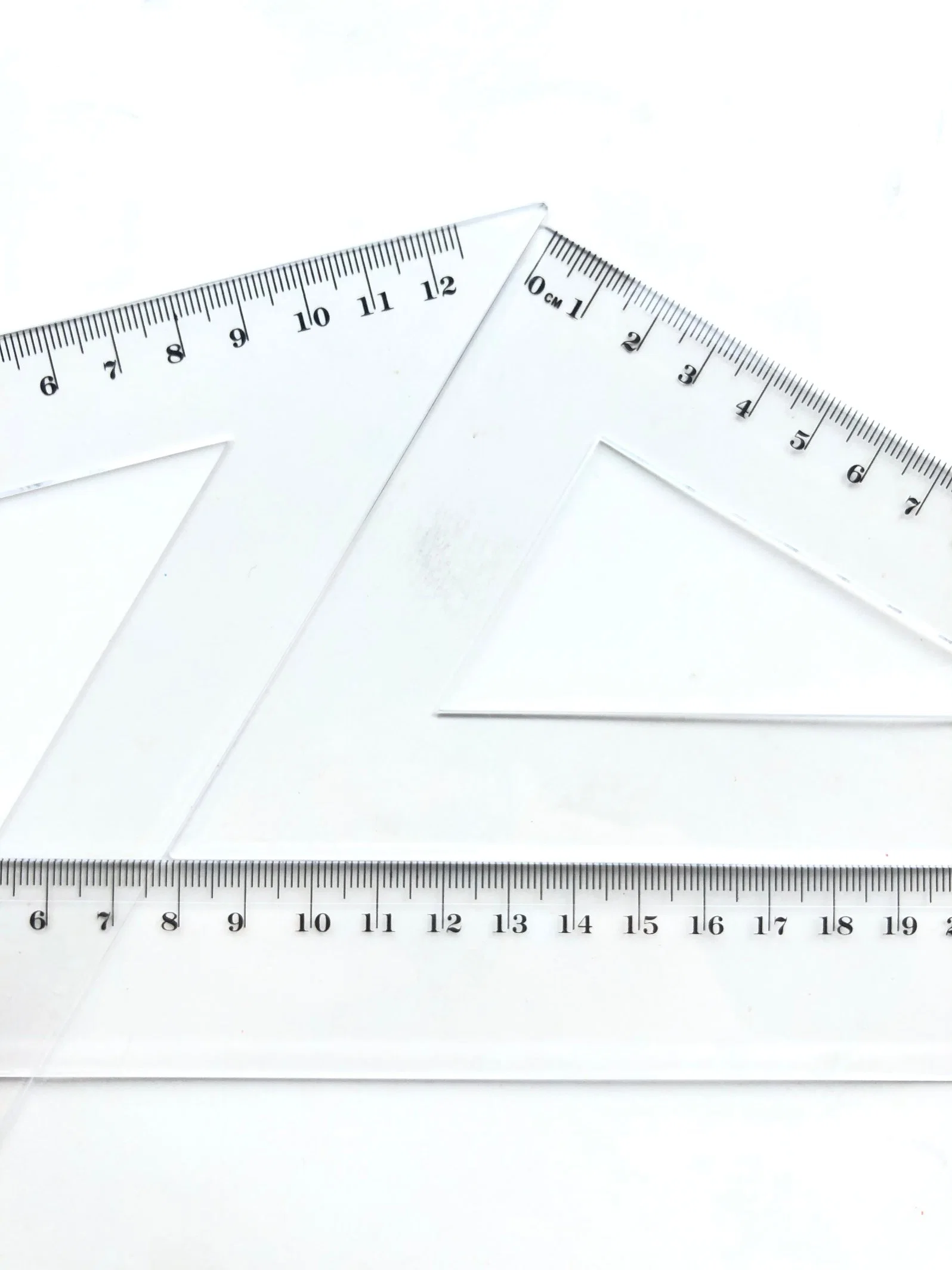 Hot Sale 4PCS Set Transparent Ruler Triangular Plate Plastic Ruler Set for Kids