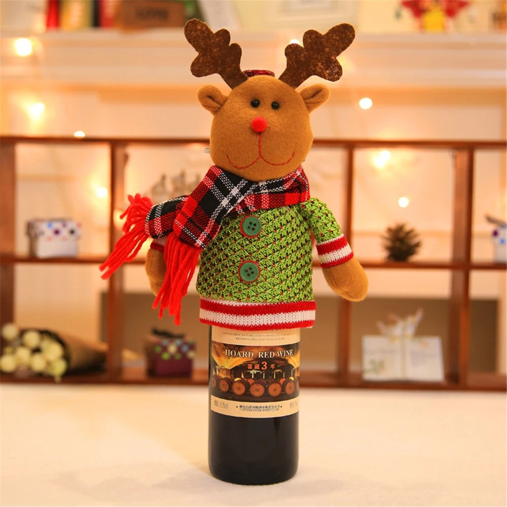 Wholesale/Supplier Christmas Decoration Wine Bottle Cover Snowman Gift for Child Soft Stuffed Plush Toy