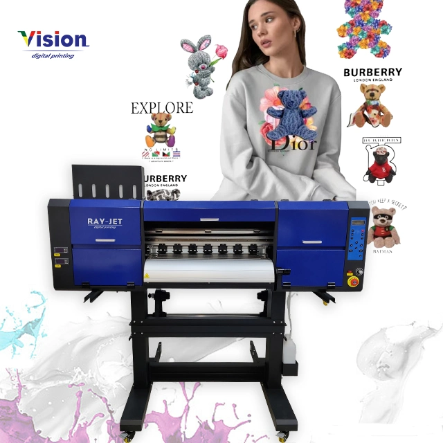 Широкоформатный DTF-принтер шириной 60 см с 9-цветным принтером для рубашки Печатающих машин