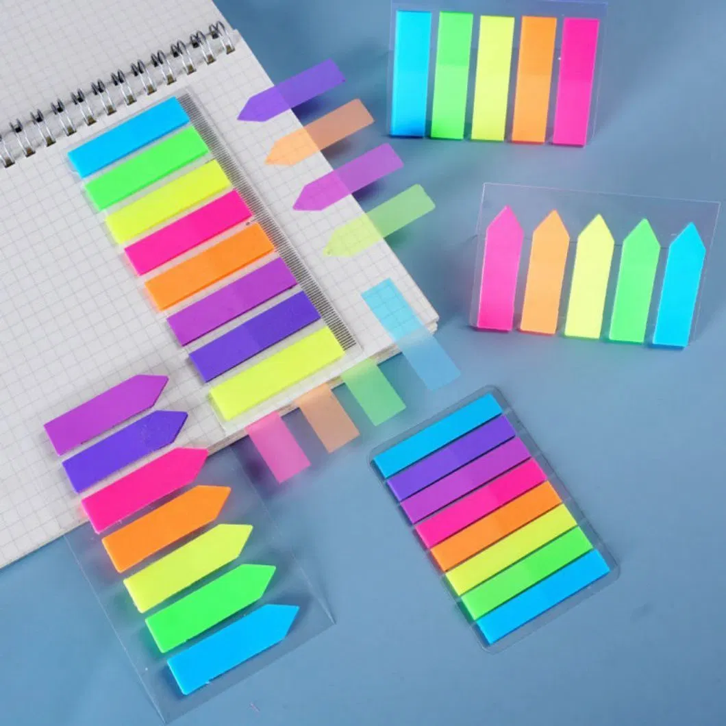 Mayorista/Proveedor suministros de oficina Scratch Stationery Rainbow Fluorescence transparente Bloc de notas Notas adhesivas de plástico