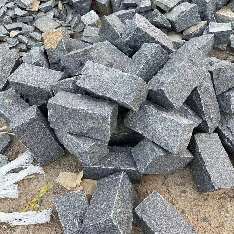 Guter Preis Fabrik Cube Stone China G654 Granit Split Oberfläche Dunkelgraue Pflastersteine