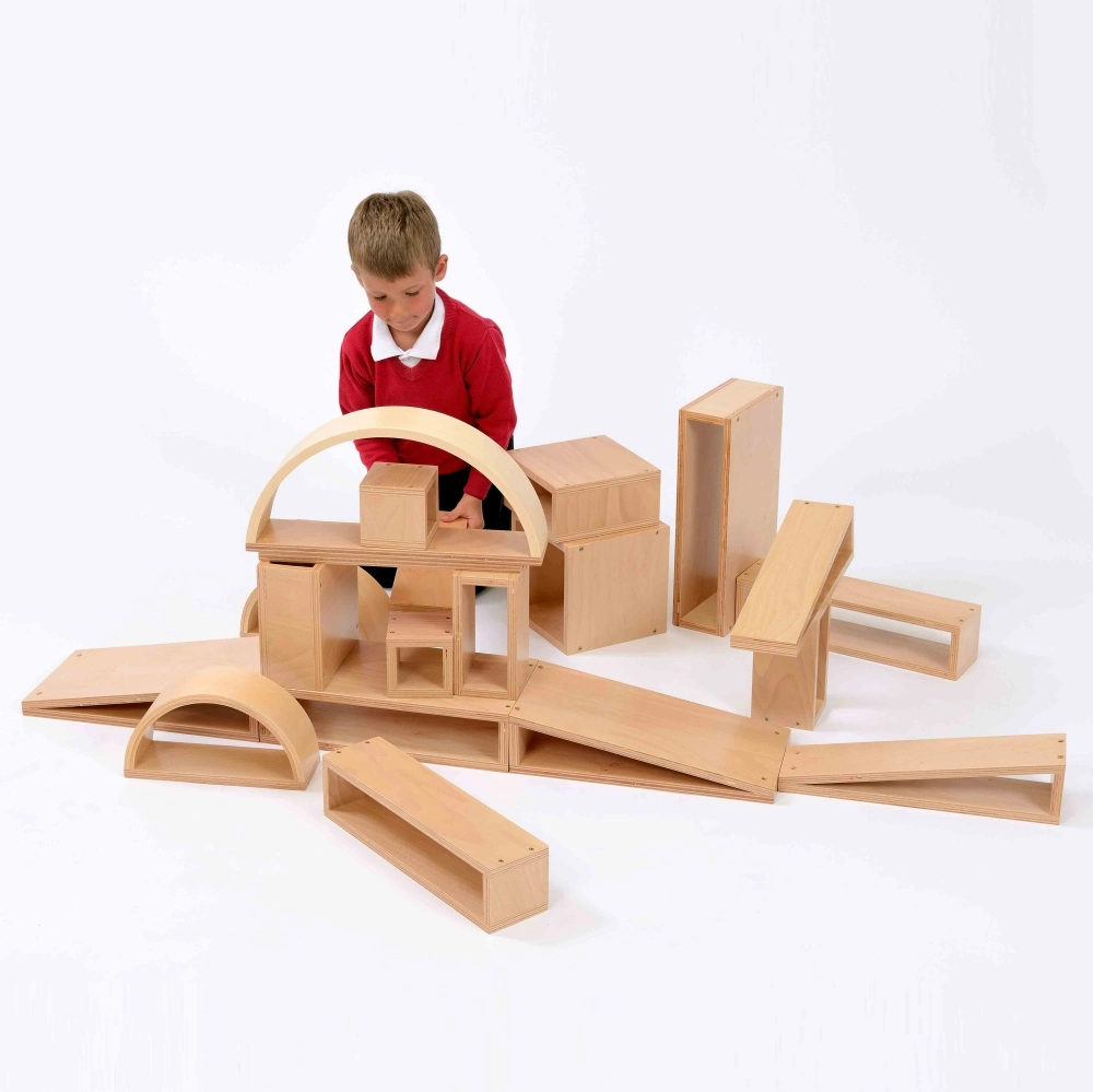 Wooden Toy Gift Set Developmental Construction Natural Building Blocks