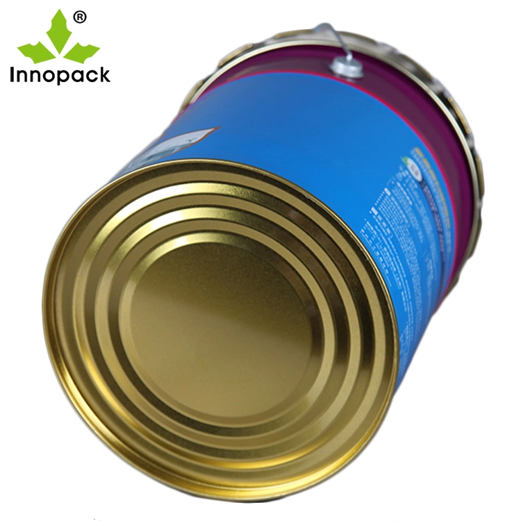 Free Sample 1L/2L/3L/5L/8L/10/18L/20L Tinplate Metal Tin Paint Pail Bucket with Shape Lid