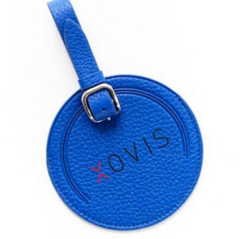 Personalized High Quality Custom Airline Gift Luggage Tag Blue Leather