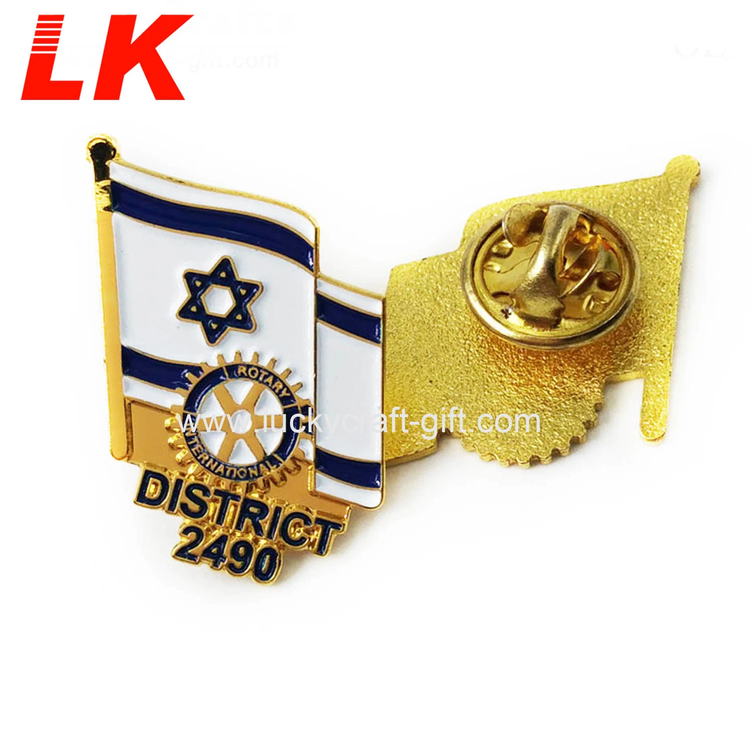 No Minimum Order Custom Israel Flag Metal Soft Eaneml Pin