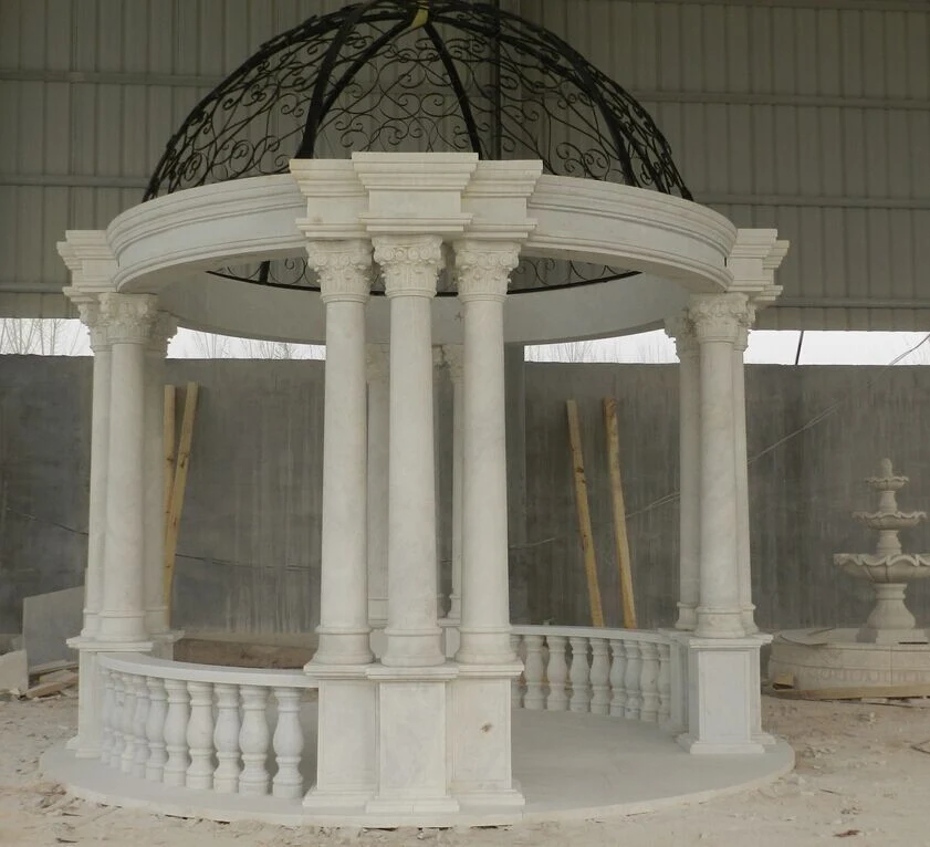 Customized Large Greek Style Outdoor Decoration Natural Marble Gazebo