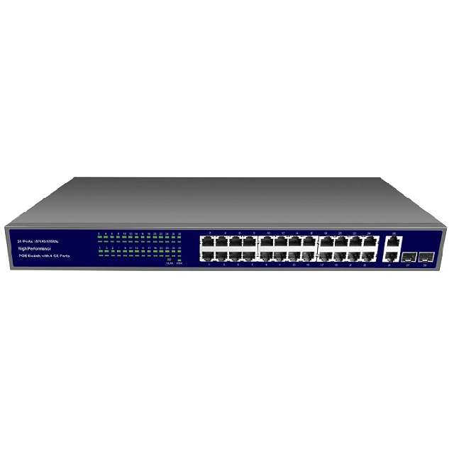 Fibre-Poe-Switch mit 24 Ports und Gigabit-Poe-Ports, CCTV/IP-Kamera/IP-Telefon/Wireless AP mit 400W Poe Leistung