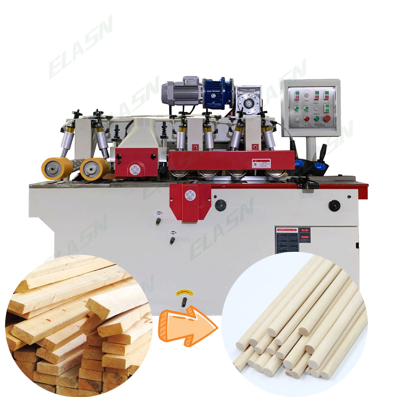 Factory Price Round Rod Milling Machine Broom Wood Round Stick Rod Making Machine