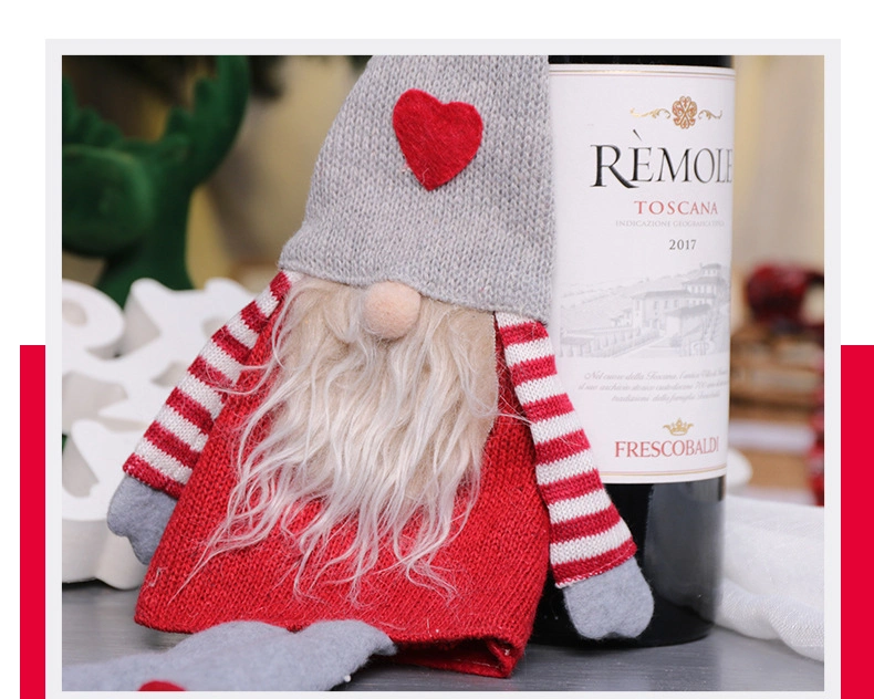 Forest Rudolph sin cara Santa Doll botella de vino rojo