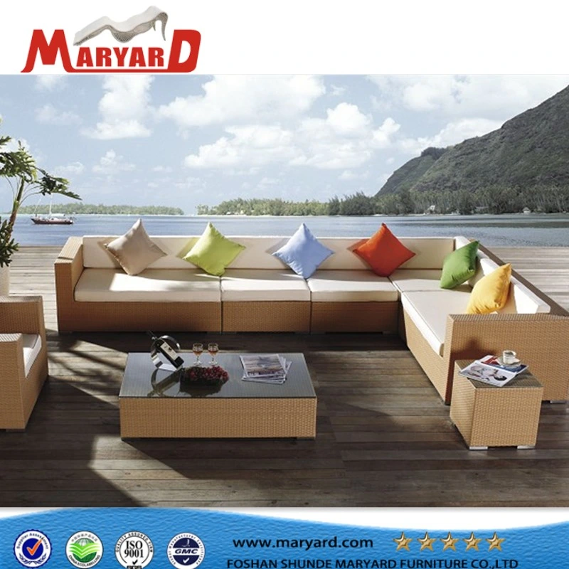 Luxury Outdoor Rattan Sofa Set Synthetic Rattan Wicker Furniture Suitable for Yacht Leisure Projects