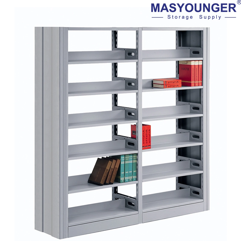 Furniture Library 6 Layer Two Side Bookshelves Metal Magazine Rack Shelving Bookshelf