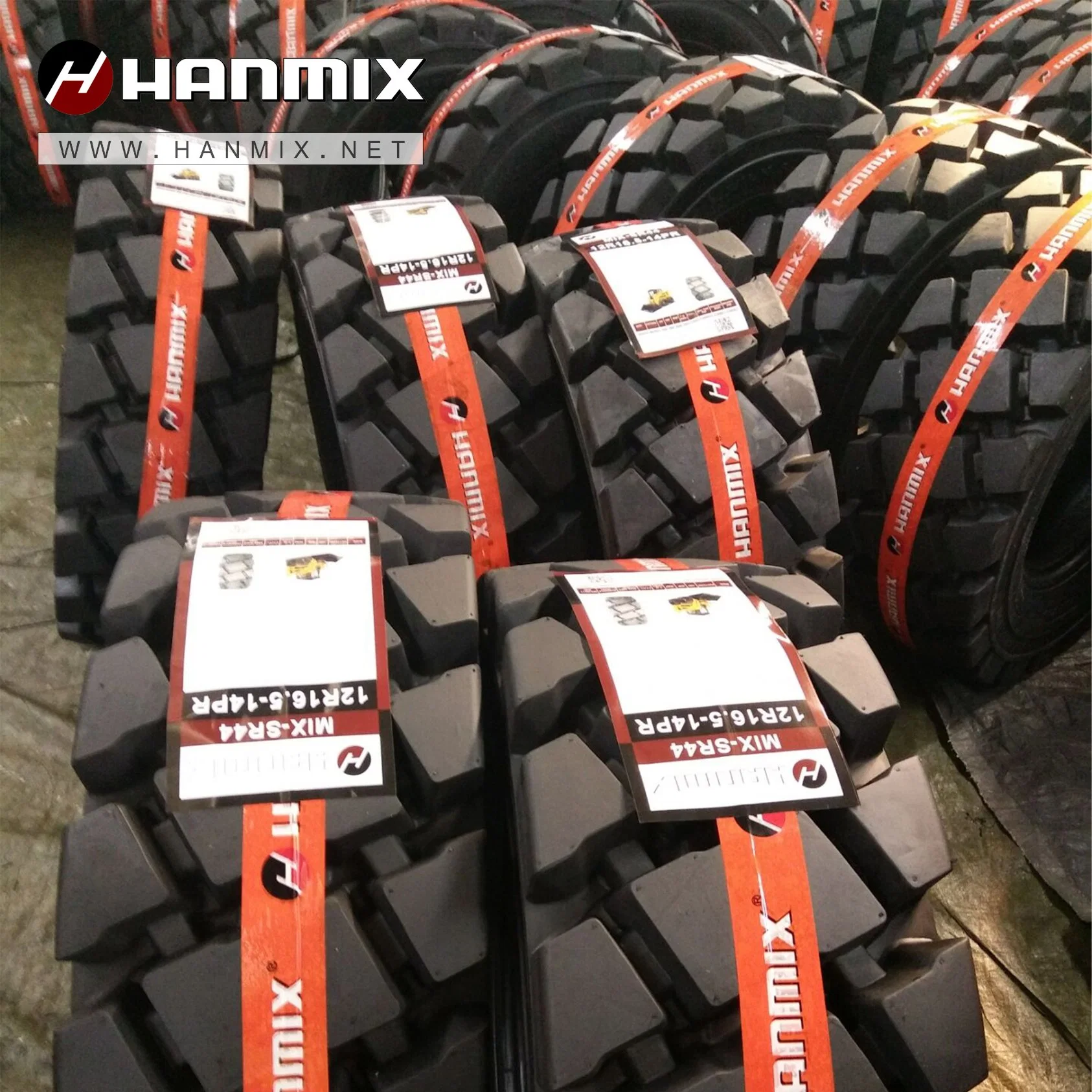 Hanmxi Industrial Tire Otb Mixed Pattern Skidsteer, Aerial Boom Lift, Scissor Lift, Compact Tractor, Front Backhoe 12pr 14pr (10-16.5 12-16.5) Skid Steer Tyre