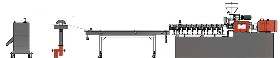 Nanjing Twin Screw Extruder, Twin Screw Granulator, Plastic Granulator, PA, PP, Pet