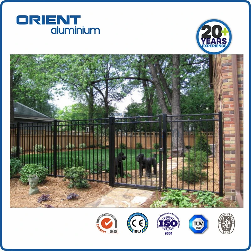 Outdoor Black Top Spearerd 3 Rails Garden Fence Fence Panels