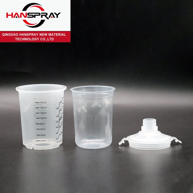 Paint Mixing Cups with Lids Plastic Measuring Quick Mix Air Spray Paint Gun Professional 180cc Cup