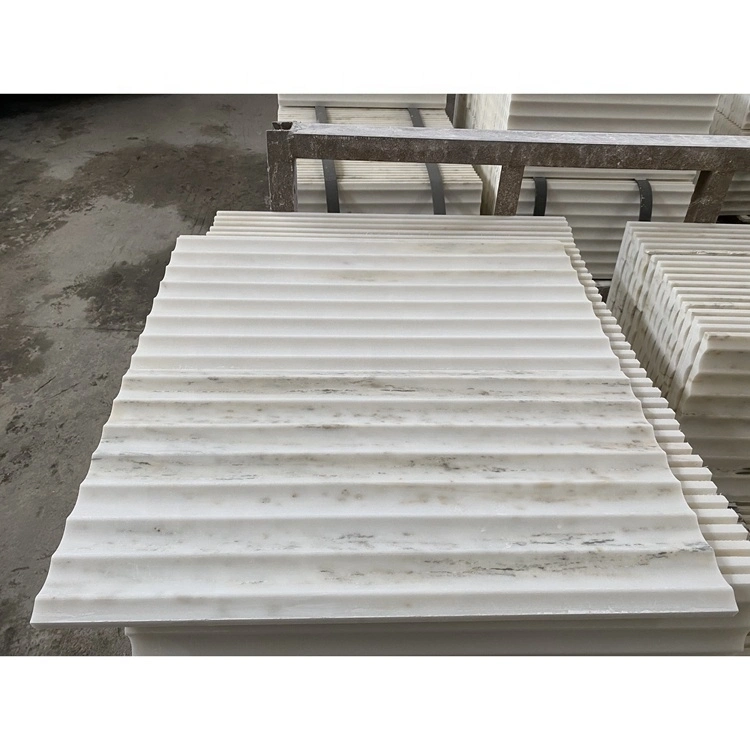 Italian Fluted White Marble Texture Fluted Bianco Carrara White Marble for Bathroom Wall