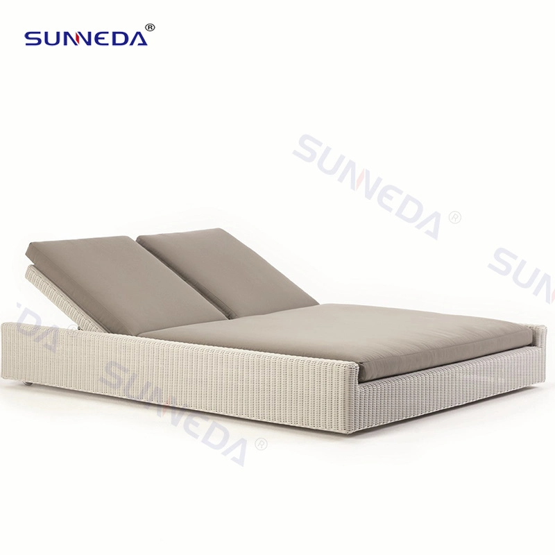 China Sunneda Factory Wholesale/Supplier Custom Outdoor Garden Pool Side Cube Double Sunbed Sunlounger