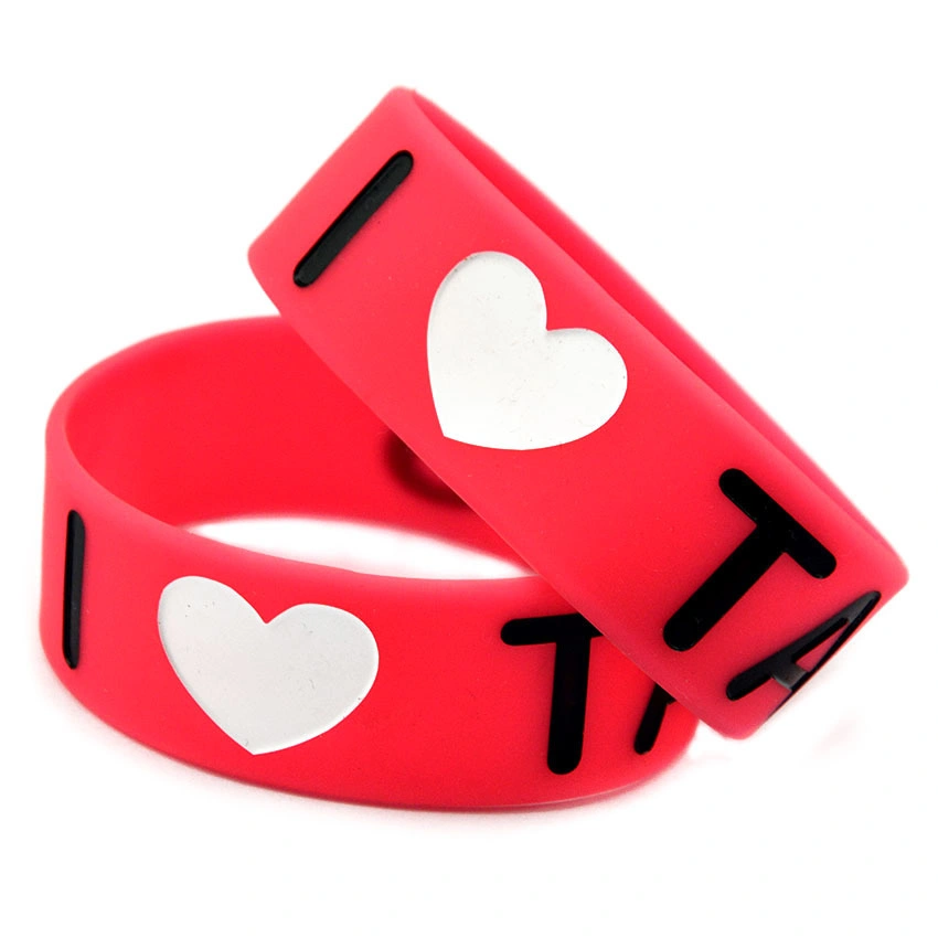 Filled Ink Silicone Wristband for Promotional, Decorative Rubber Band Silicone Wristbands Silicone Bracelets