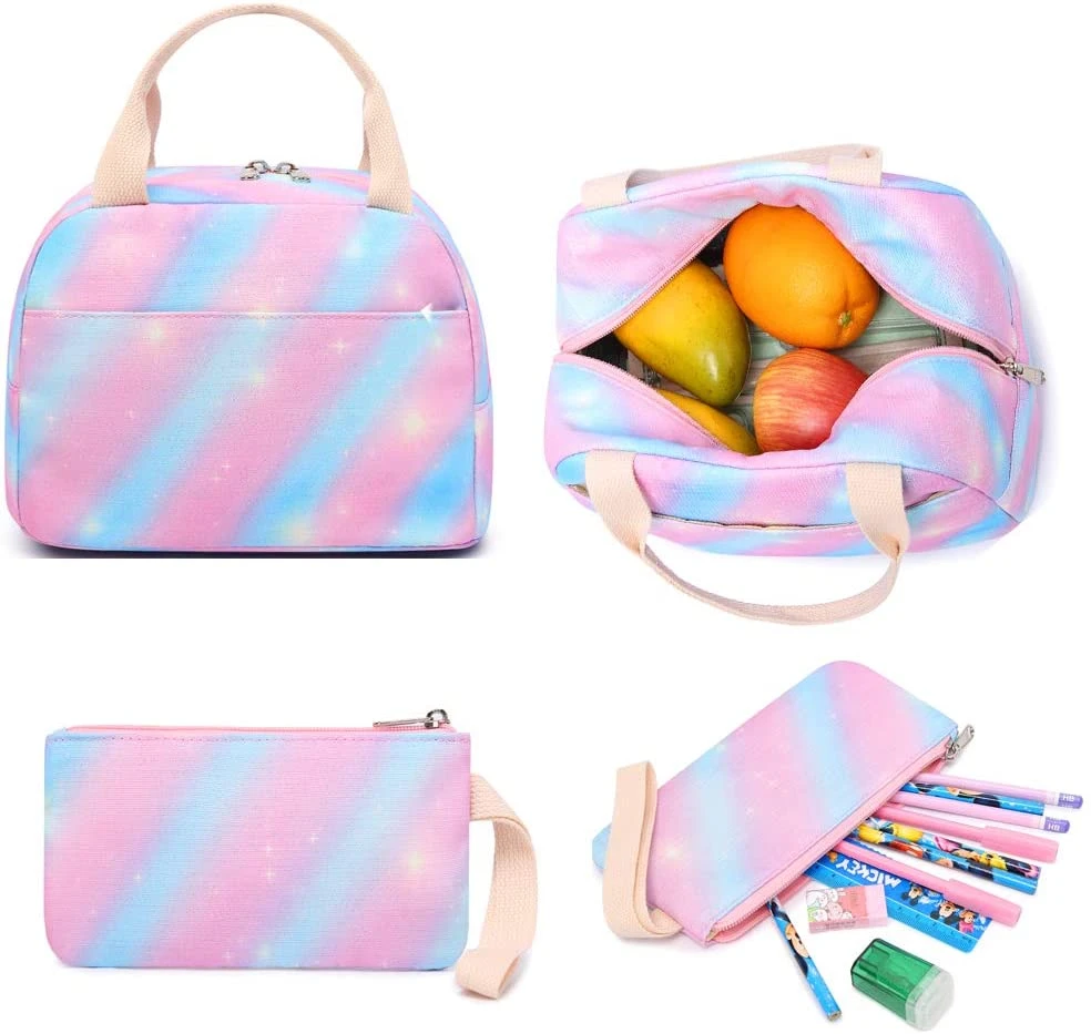 Heißer Verkauf Rosa Streifen Muster Nizza Wasserfest 3 Stück Schüler Schultern Tasche Back to School Taschen Rucksack-Sets für Mädchen