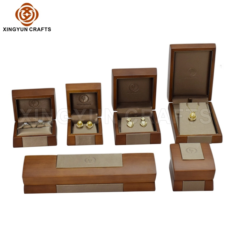 Luxus Walnuss Holz Schmuck Set Paket Box Brown Lack Malerei Aufbewahrungsbox Für Schmuckkästchen