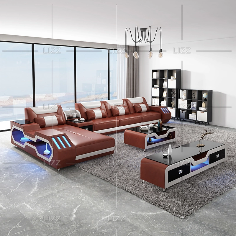 USA Hot Selling Modern Home Furniture Leather Living Room Sofa Furniture Set