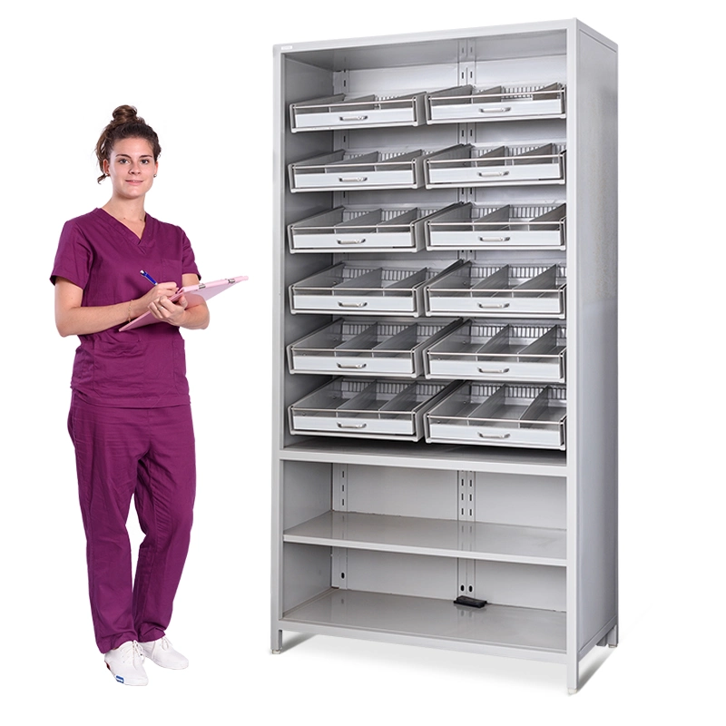 Stainless Steel Medicine Adjustable Component Pharmacy Shelf